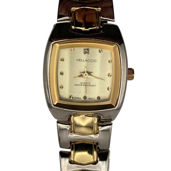 Stylish Vellaccio Women's Quartz Watch 23mm Gold and Silver Tones - New Battery - Picture 1 of 9